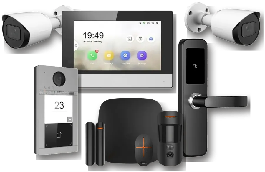Caméras de surveillance, vidéophone, serrure intelligente et système d'alarme installés par Todos Inter